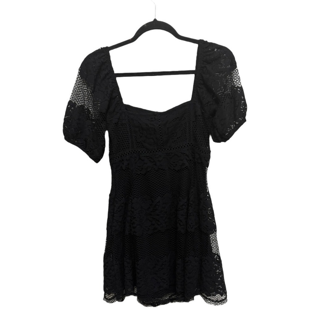 Free People Be Your Baby Lace Overlay Mini Black Dress Size XS NWT Revolve - Picture 5 of 7